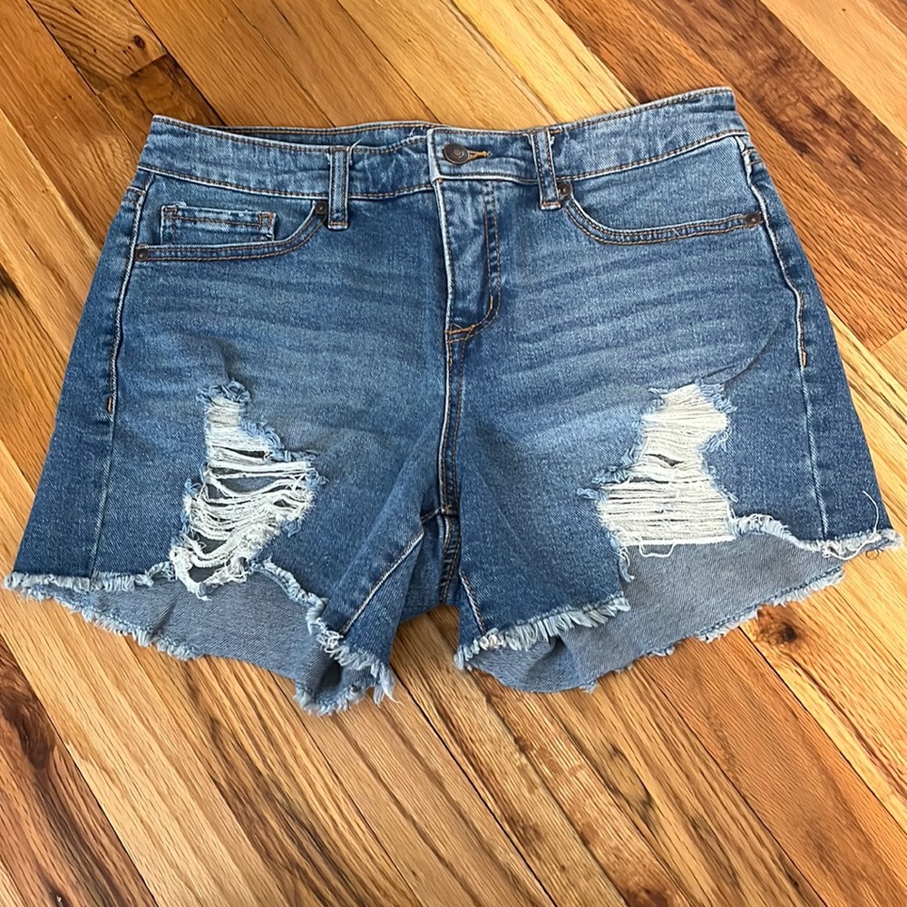 Distressed Denim Shorts